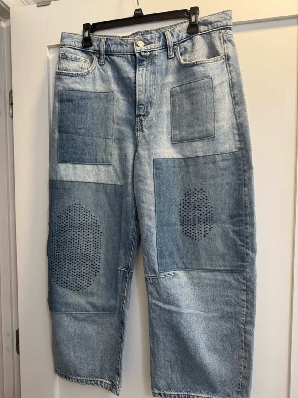 Banana Republic Light Blue Patchwork Relaxed Barrel Jeans